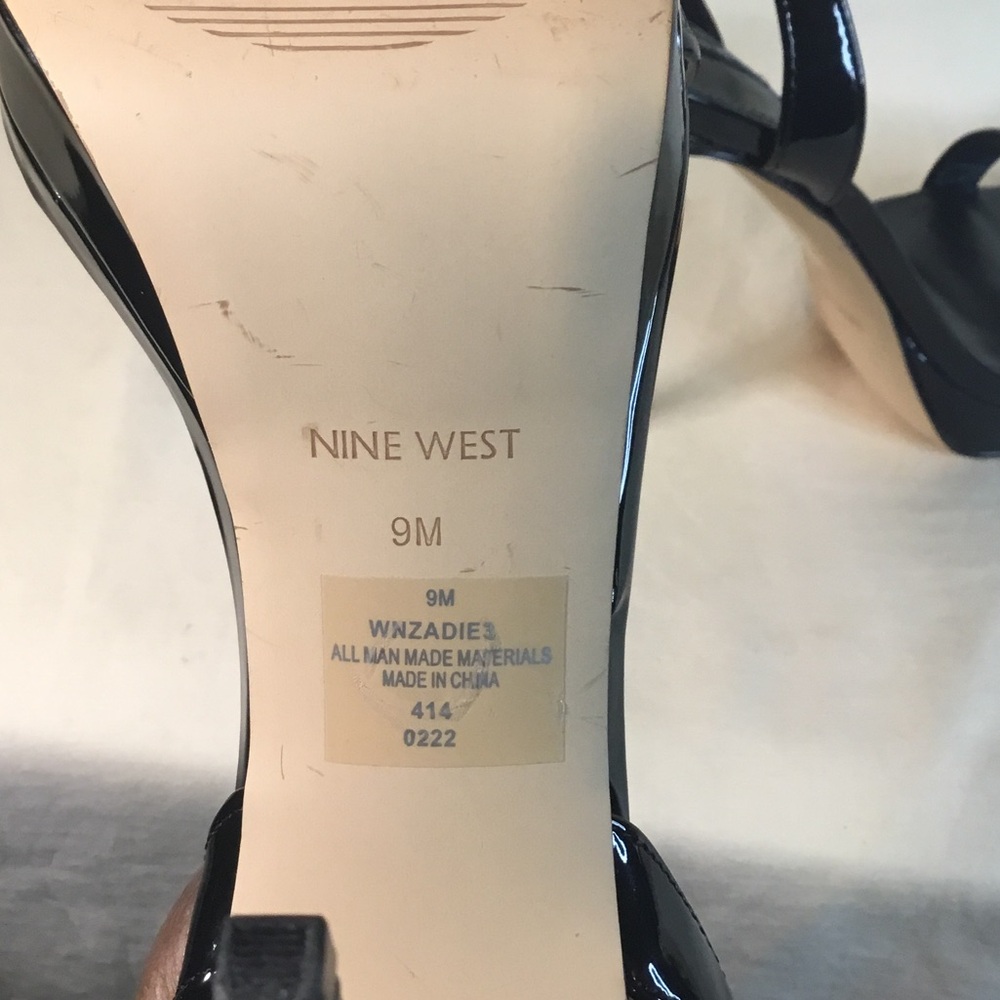 Nine West Glossy Black Strappy Heels - Picture 5 of 6